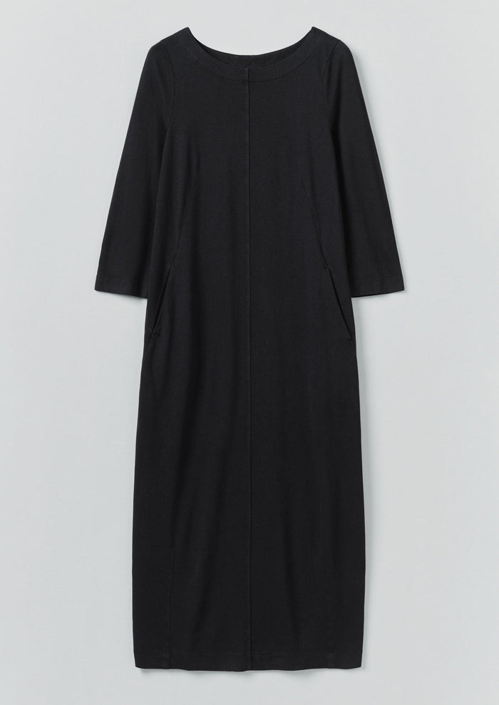 Cotton Jersey Shift Dress | Washed Black
