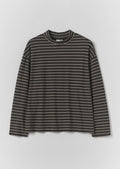 Cotton Jersey Stripe Long Sleeve Tee | Charcoal Multi