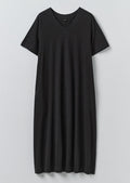 Cotton Jersey V Neck Dress | Washed Black