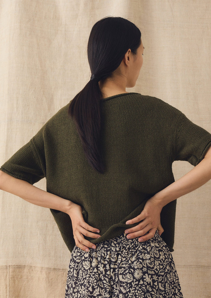 Cotton Linen Knitted Tee | Montella