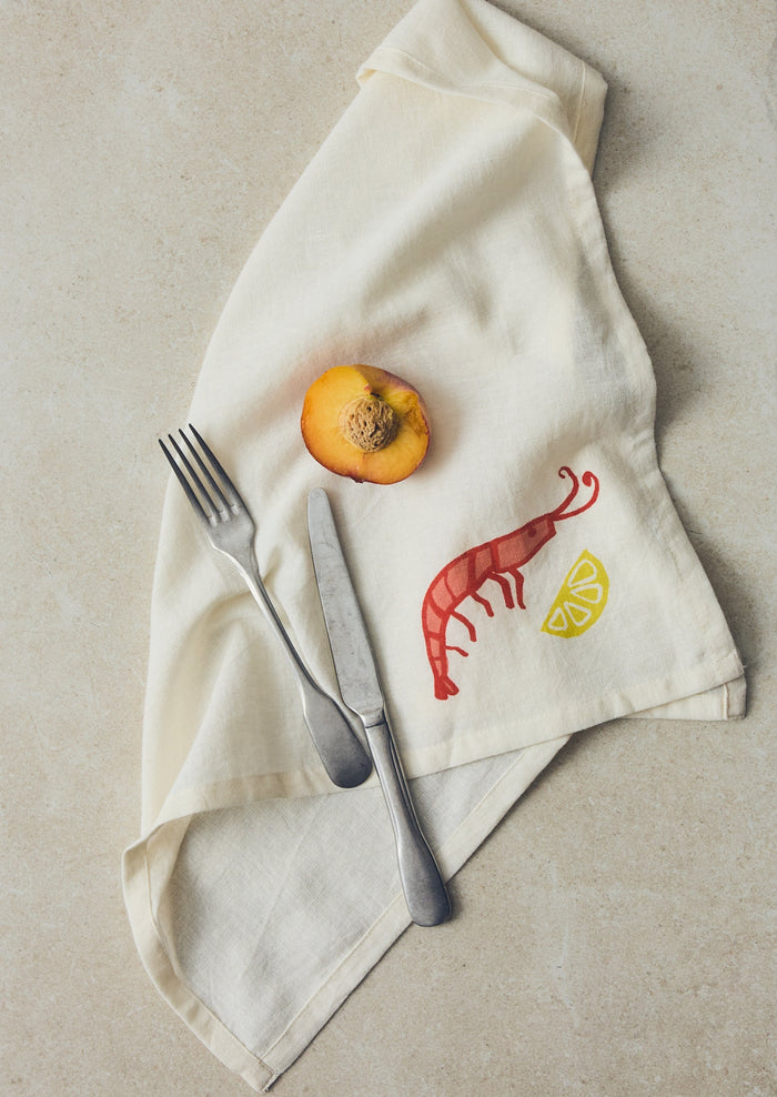 Cotton Linen Napkin | Shrimp