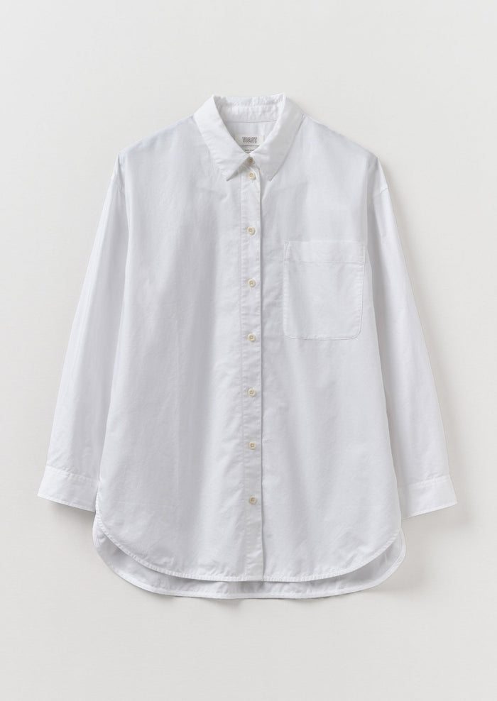 Cotton Oxford Oversized Long Shirt | White