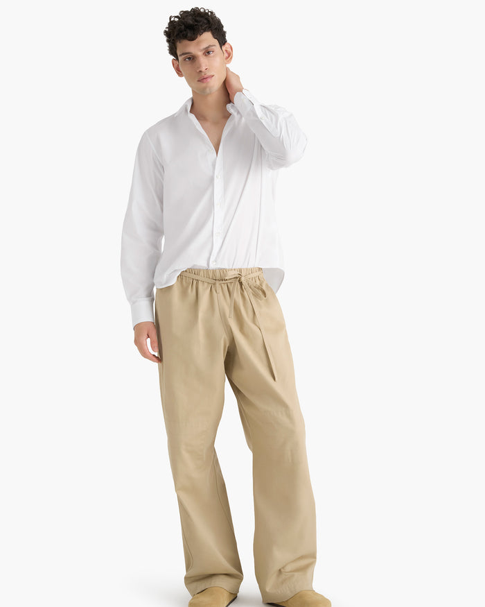 Cotton Poplin Button Down Shirt - White