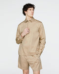 Cotton Poplin Popover Shirt - Macadamia