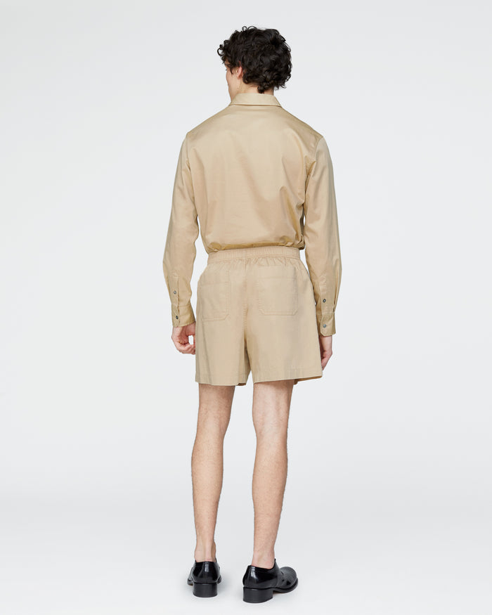 Cotton Poplin Shorts - Macadamia