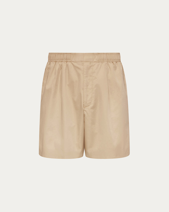 Cotton Poplin Shorts - Macadamia
