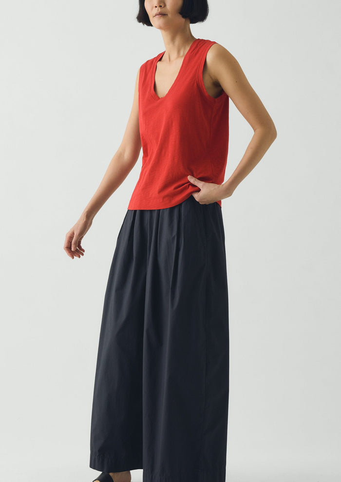 Cotton Sleeveless Tee | Goji Berry