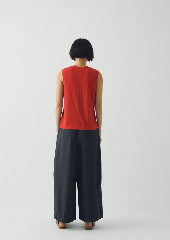 Cotton Sleeveless Tee | Goji Berry