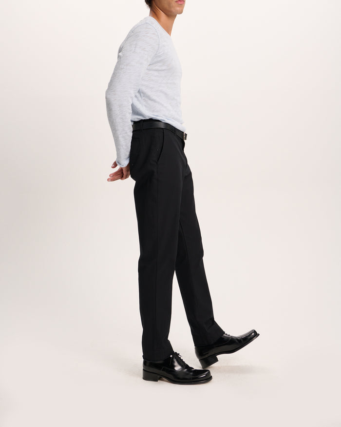 Cotton Twill Chino Pant - Black