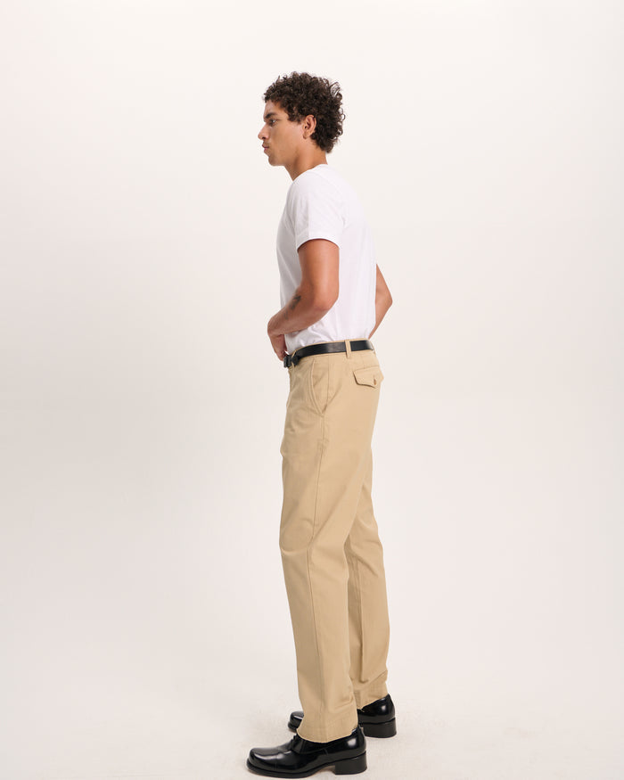 Cotton Twill Chino Pant - Khaki