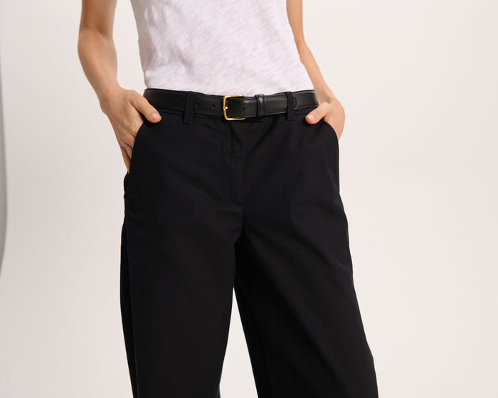 Cotton Twill Leigh Pant - Black