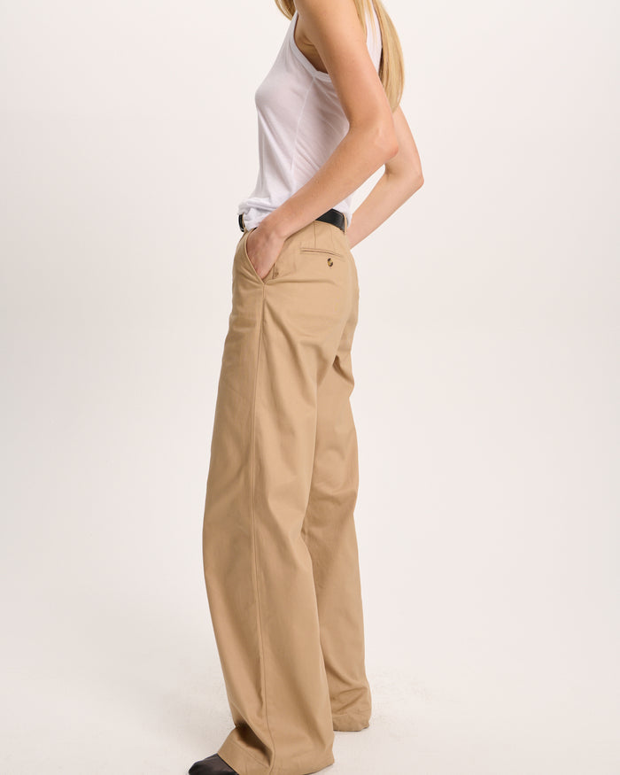 Cotton Twill Leigh Pant - Khaki