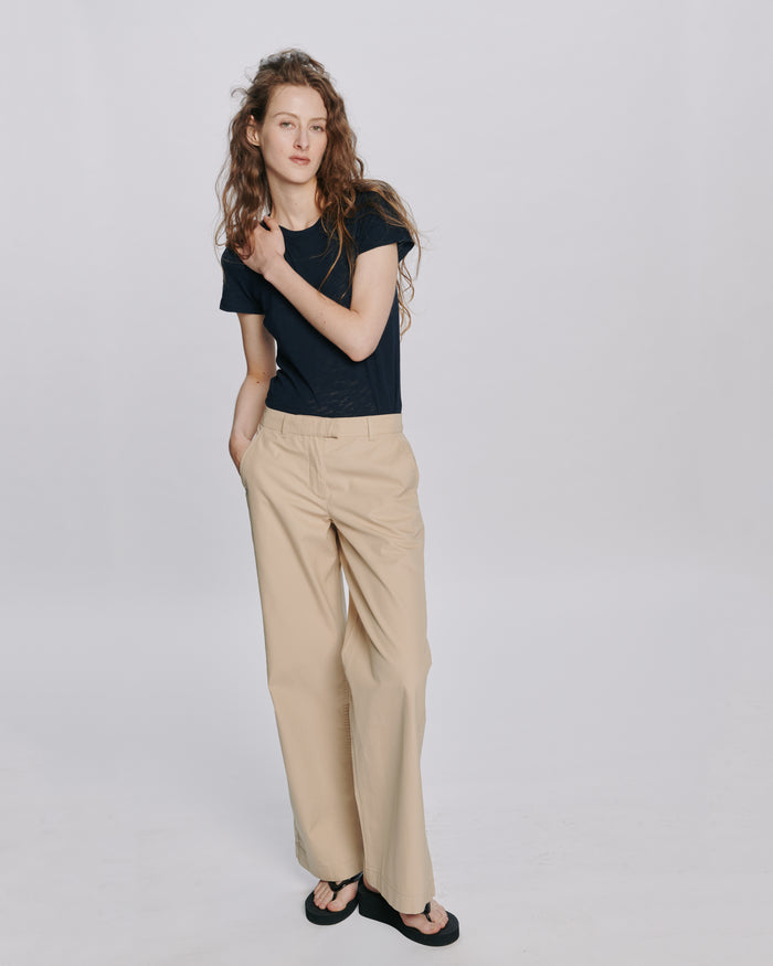 Cotton Twill Leigh Pant - Macadamia