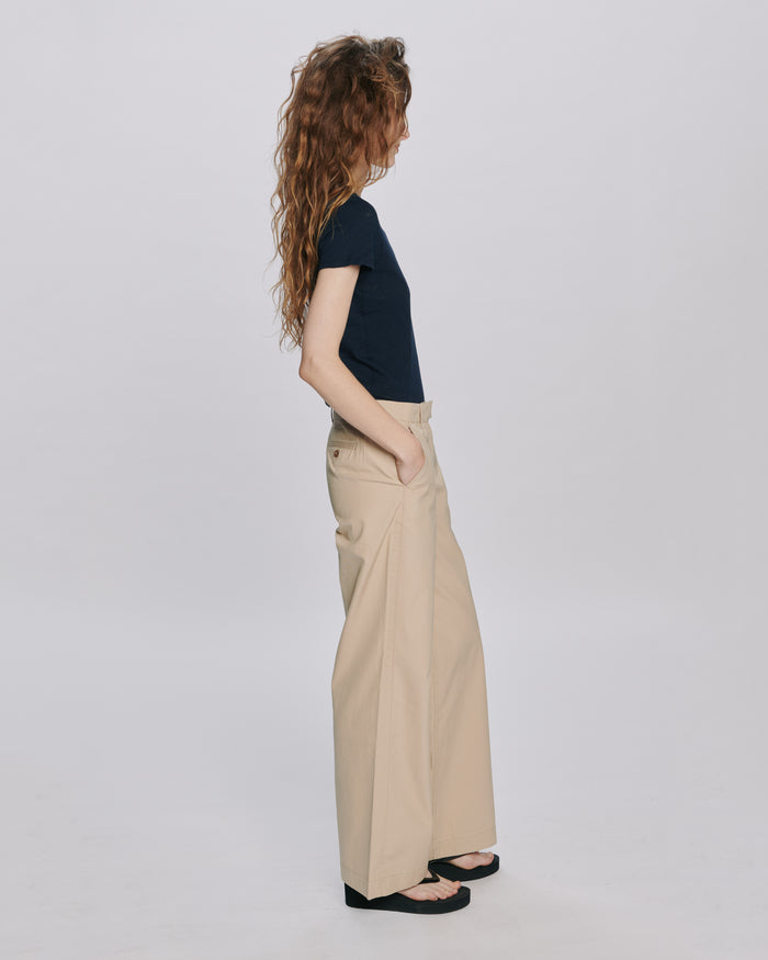 Cotton Twill Leigh Pant - Macadamia