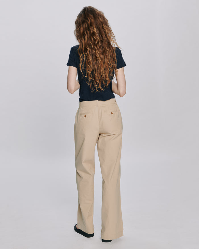 Cotton Twill Leigh Pant - Macadamia