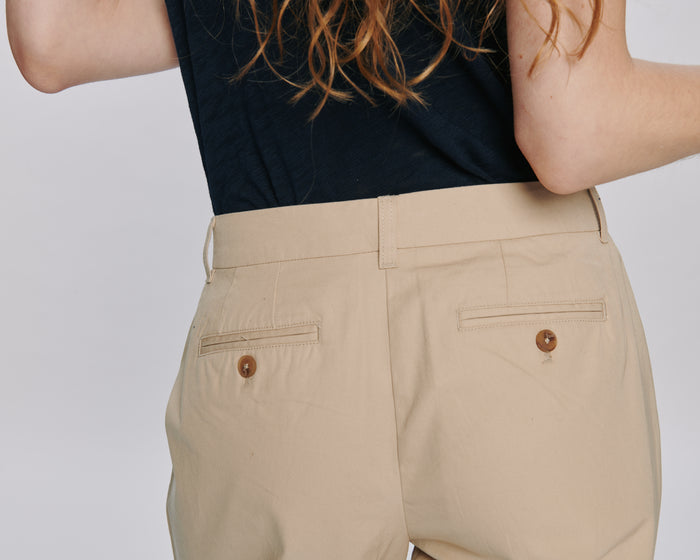 Cotton Twill Leigh Pant - Macadamia