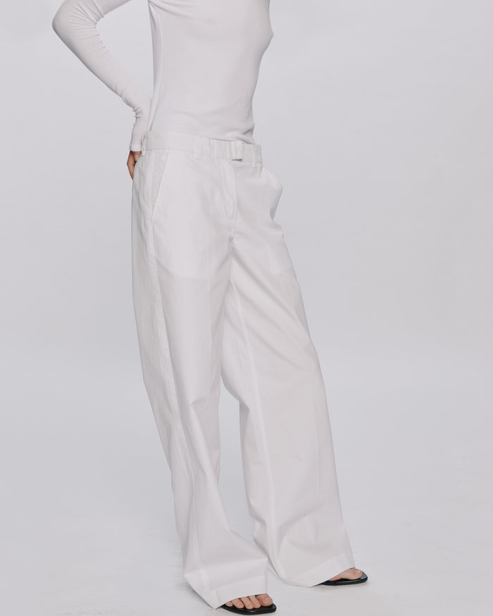 Cotton Twill Leigh Pant - White