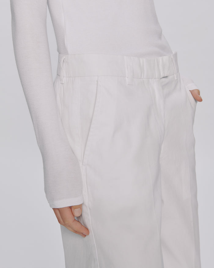 Cotton Twill Leigh Pant - White