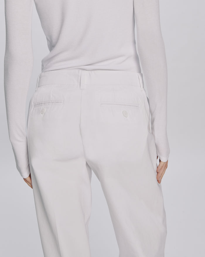 Cotton Twill Leigh Pant - White