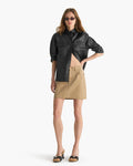 Cotton Twill Pencil Skirt - Khaki