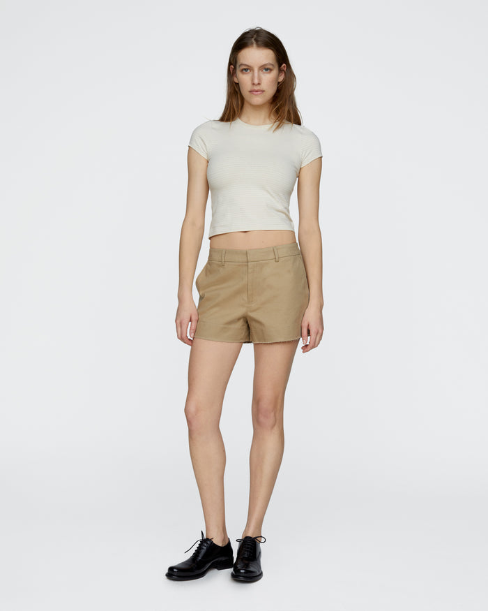 Cotton Twill Shorts - Khaki