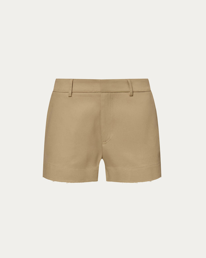 Cotton Twill Shorts - Khaki