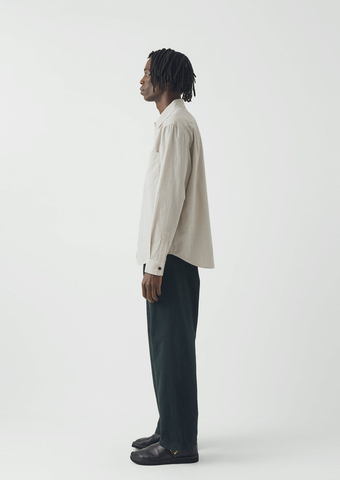 Counter Check Cotton Shirt | Ecru/Provence Blue