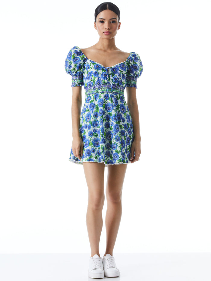 CRAWFORD SWEETHEART MINI DRESS - PERFECT PANSY MULTI