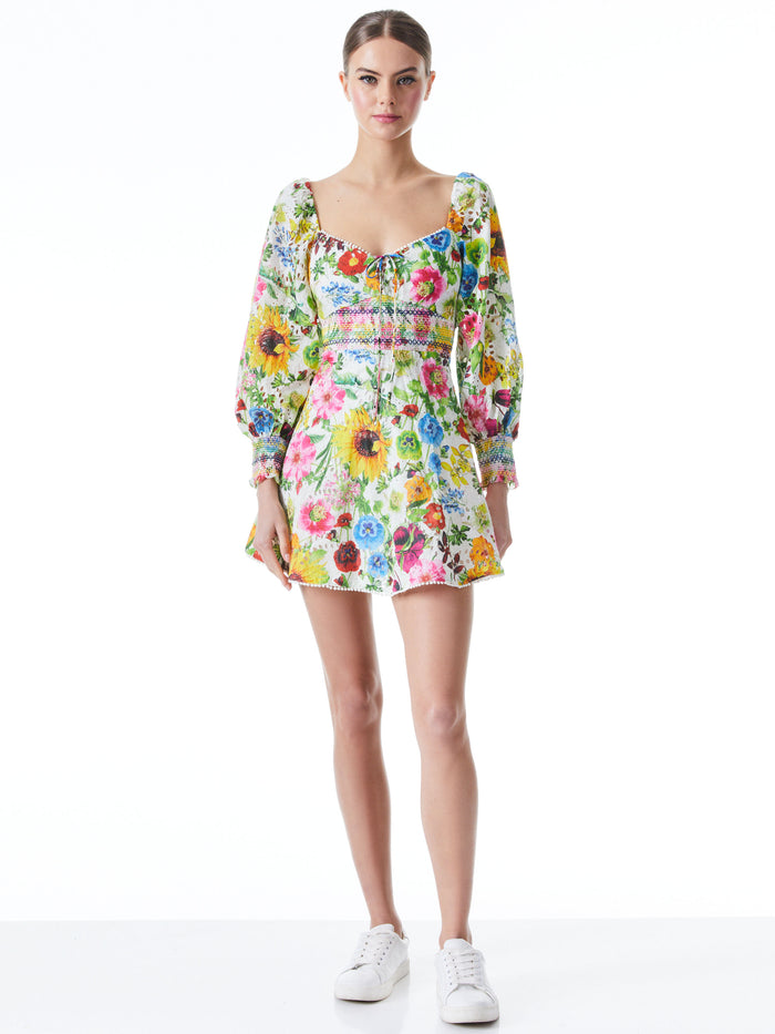CRAWFORD SWEETHEART MINI DRESS - SUNDAY STROLL/MULTI