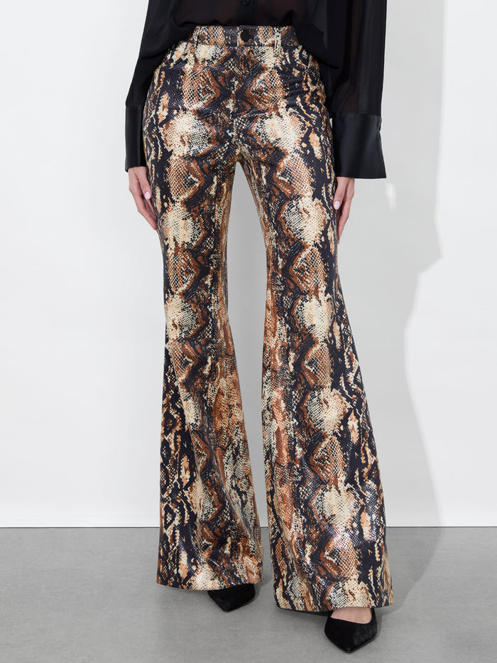 CRISTENA VEGAN SNAKE PANT - CAMEL/BLACK SNAKE