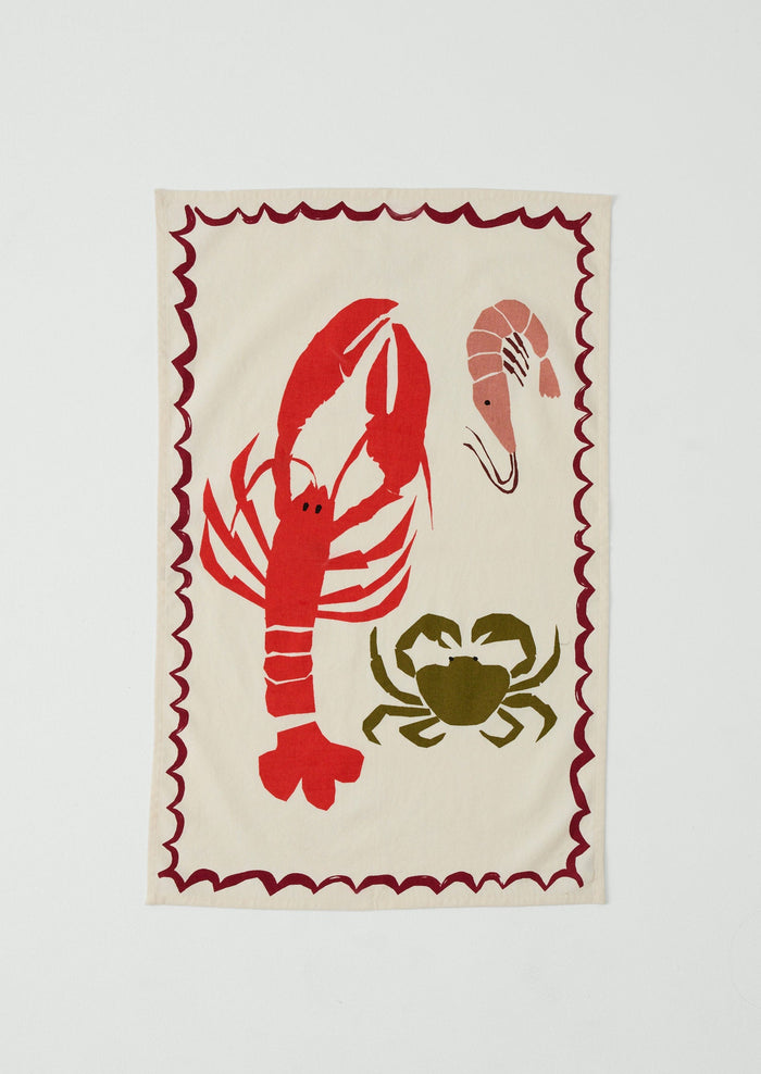 Crustacean Tea Towel | Ecru/Multi