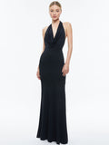 DANI DEEP COWL MAXI DRESS - BLACK
