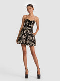 DANIELA STRUCTURED MINI DRESS - BLACK/GOLD