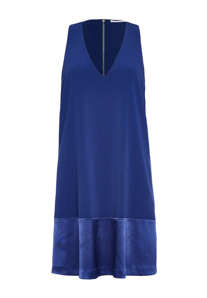 DARALEE TRAPEZE PANELED DRESS - INDIGO