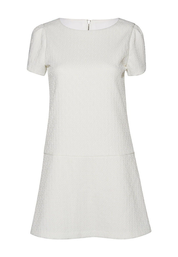 DARLEEN DROP WAIST CAP SLV DRS - OFF WHITE