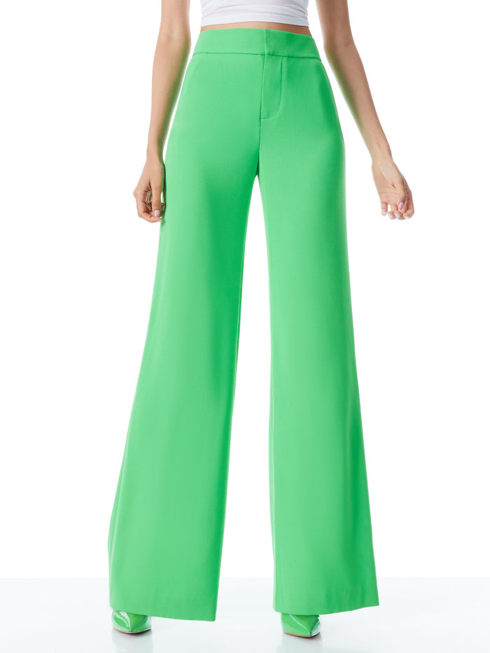 DEANNA HIGH WAISTED BOOTCUT PANT - GARDEN GREEN