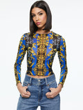 DELAINA LONG SLEEVE TOP - REGAL ROMANCE SAPPHIRE
