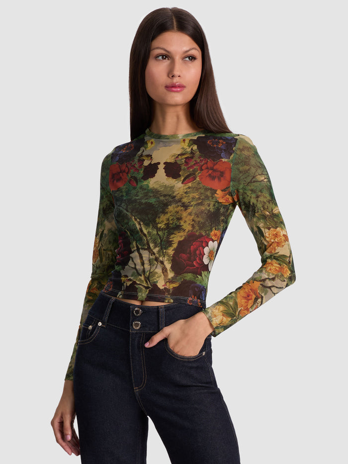 DELAINA MESH TOP - FORBIDDEN FOREST