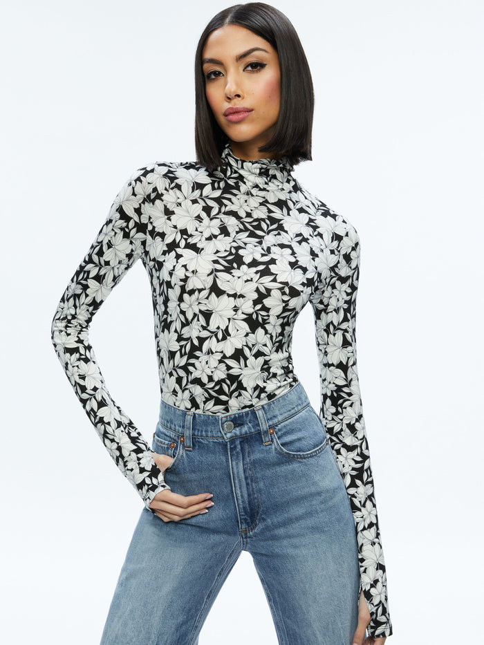 DELAINA TURTLENECK TOP - HOMEROOM FLORAL