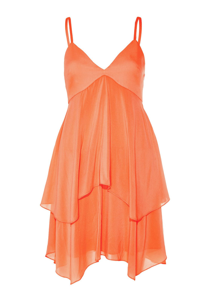 DELILAH DOUBLE LAYER DRESS - TANGERINE