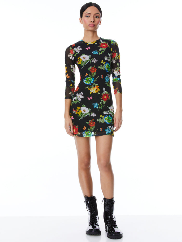 DELORA LONG SLEEVE MINI DRESS - ATRIUM FLORAL SM