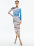 DELORA MIDI DRESS - WHISPERING WAVES
