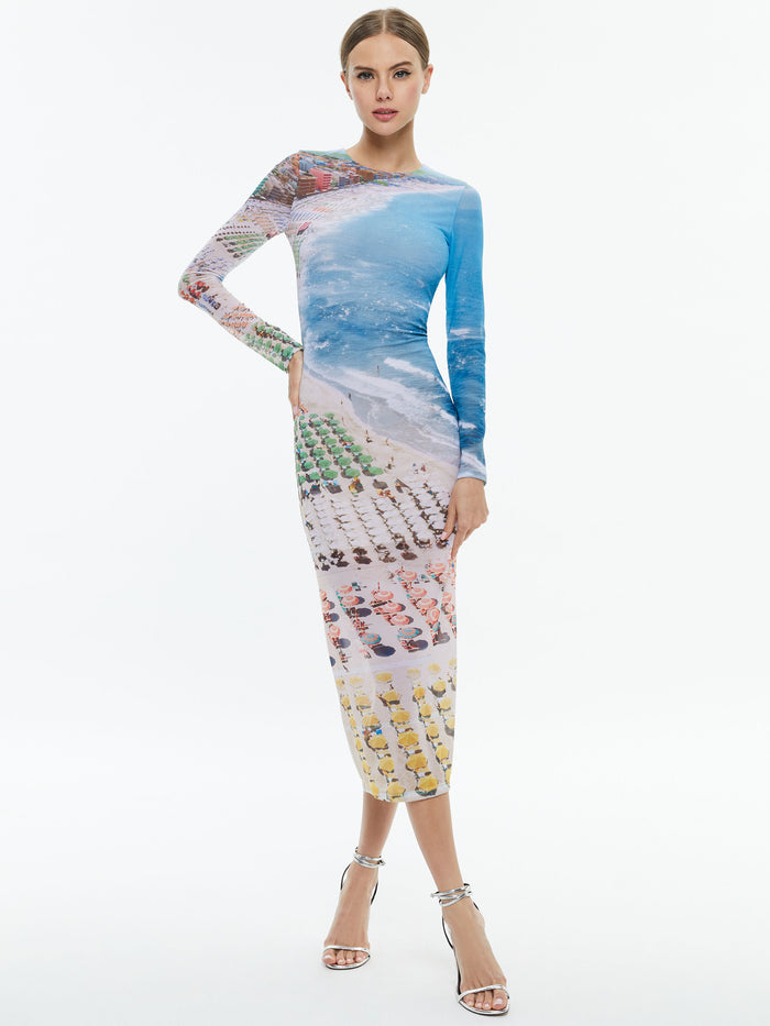DELORA MIDI DRESS - WHISPERING WAVES