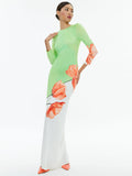 DELORA OPEN BACK CREW NECK MAXI DRESS - DREAM LIFE SHARP GREEN