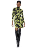 DELORA TURTLENECK MINI DRESS - SHOW ME LOVE LIME PUNCH MULTI