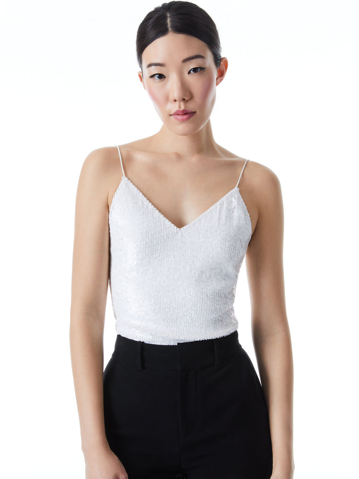 DELRAY EMBELLISHED TANK - OFF WHITE