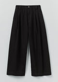 Denim Pleat Front Pants | Carbon Black