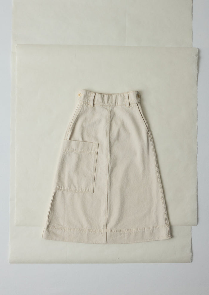 Denim Skirt | Ecru