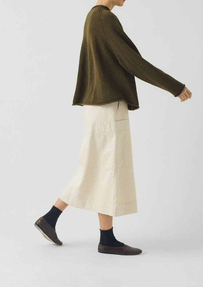 Denim Skirt | Ecru