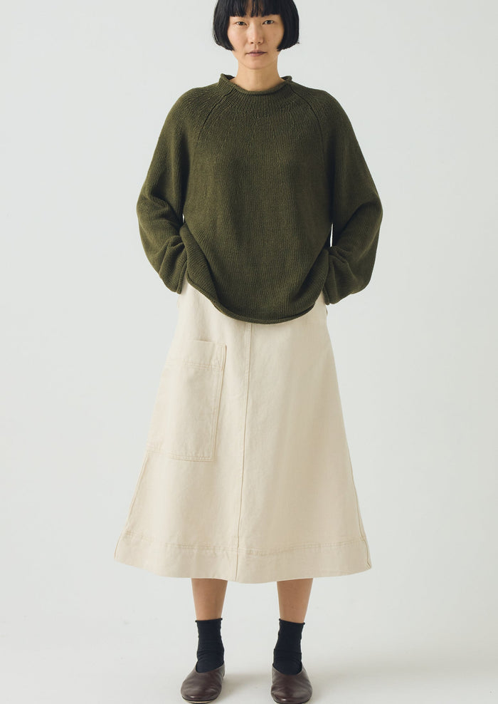 Denim Skirt | Ecru